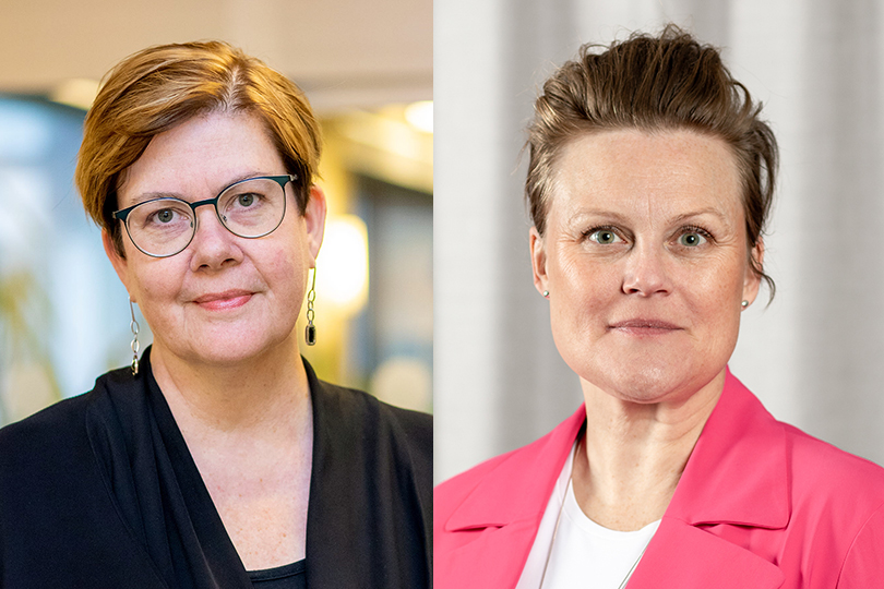 Regiondirektör Åsa Bellander och regionstyrelsens ordförande Sara Nylund (S)